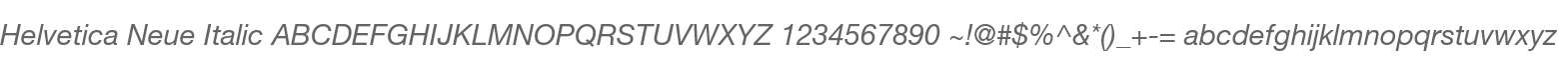 Helvetica Neue Italic