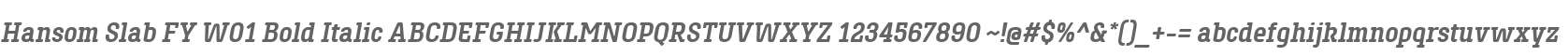 Hansom Slab FY W01 Bold Italic