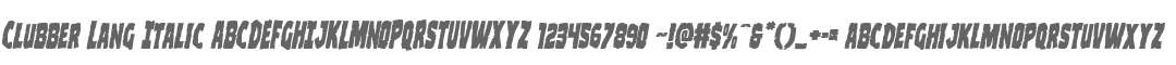 Clubber Lang Italic
