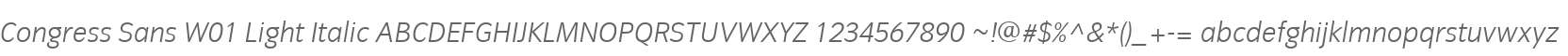 Congress Sans W01 Light Italic