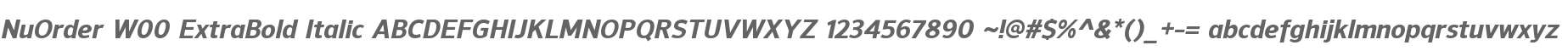 NuOrder W00 ExtraBold Italic
