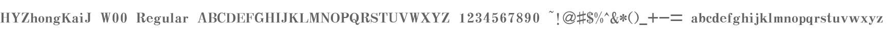 HYZhongKaiJ W00 Regular
