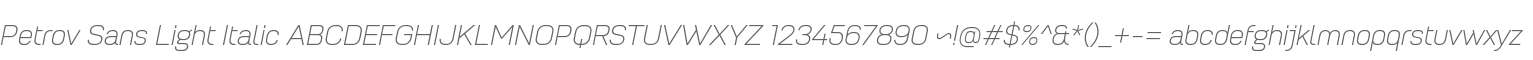 Petrov Sans Light Italic