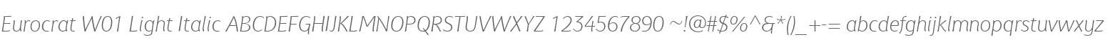 Eurocrat W01 Light Italic
