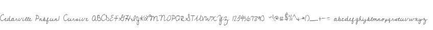 Cedarville Pnkfun1 Cursive