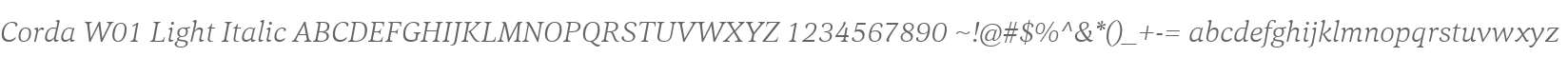 Corda W01 Light Italic