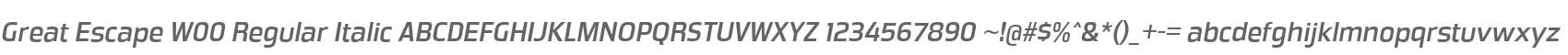 Great Escape W00 Regular Italic
