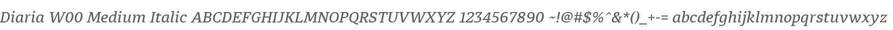 Diaria W00 Medium Italic
