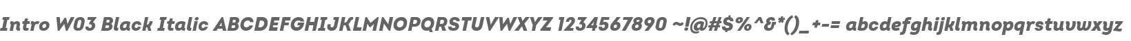 Intro W03 Black Italic