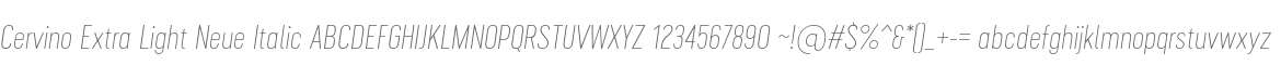Cervino Extra Light Neue Italic