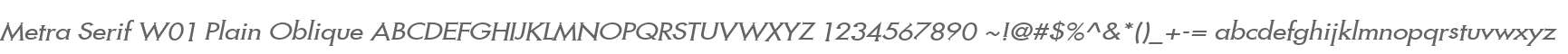 Metra Serif W01 Plain Oblique