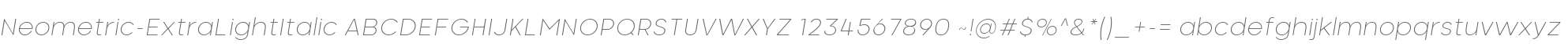 Neometric-ExtraLightItalic