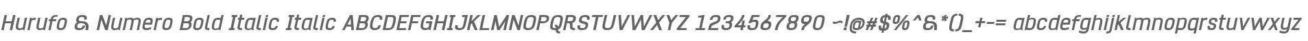 Hurufo & Numero Bold Italic Italic