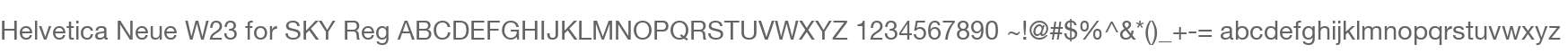 Helvetica Neue W23 for SKY Reg