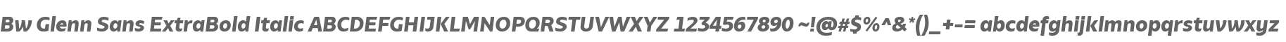 Bw Glenn Sans ExtraBold Italic