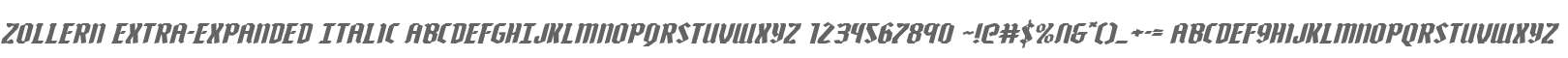 Zollern Extra-Expanded Italic