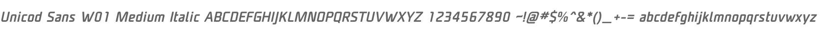 Unicod Sans W01 Medium Italic