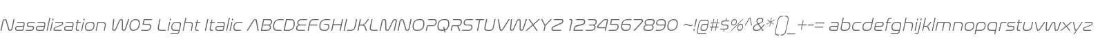 Nasalization W05 Light Italic