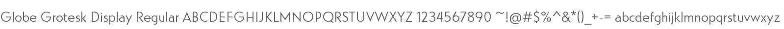 Globe Grotesk Display Regular