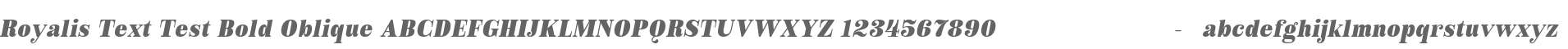 Royalis Text Test Bold Oblique