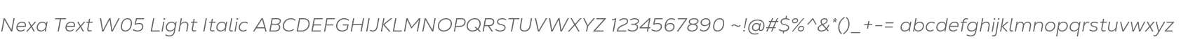 Nexa Text W05 Light Italic