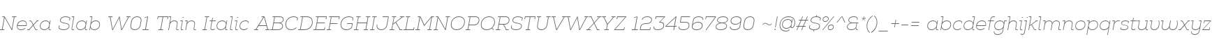 Nexa Slab W01 Thin Italic