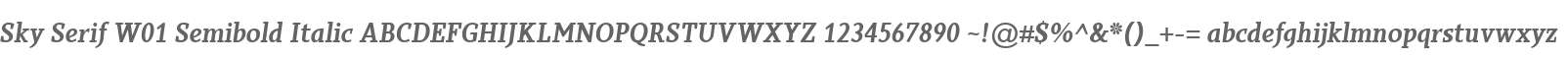 Sky Serif W01 Semibold Italic