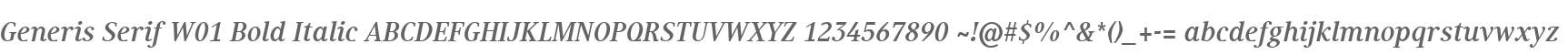 Generis Serif W01 Bold Italic