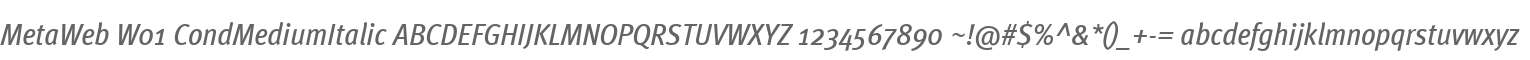 MetaWeb W01 CondMediumItalic