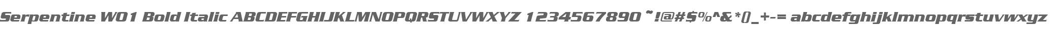 Serpentine W01 Bold Italic