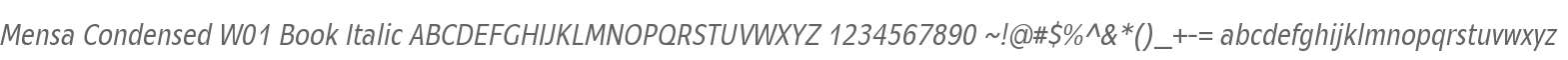 Mensa Condensed W01 Book Italic