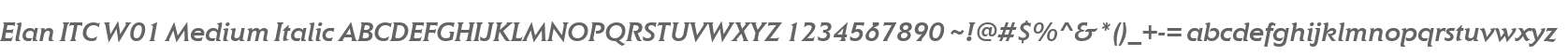 Elan ITC W01 Medium Italic