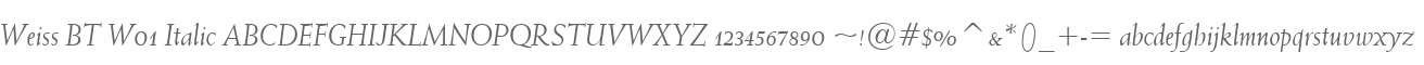 Weiss BT W01 Italic