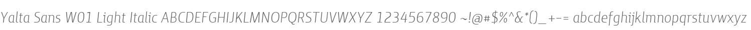 Yalta Sans W01 Light Italic