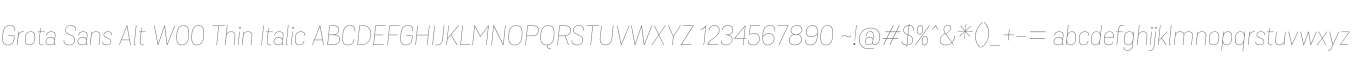 Grota Sans Alt W00 Thin Italic