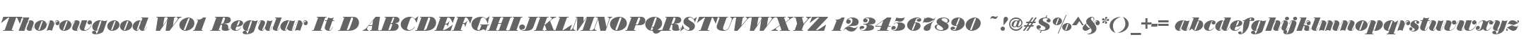 Thorowgood W01 Regular It D