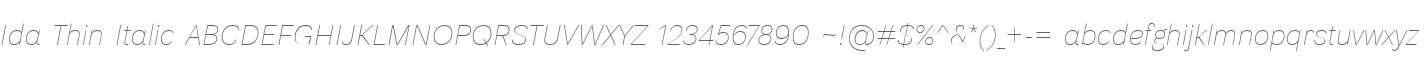 Ida Thin Italic