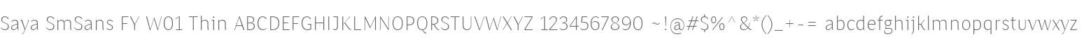 Saya SmSans FY W01 Thin