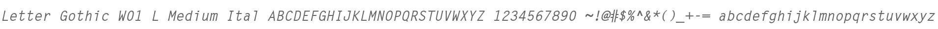 Letter Gothic W01 L Medium Ital