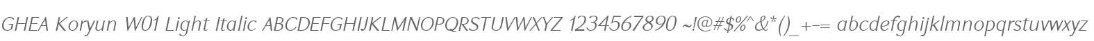 GHEA Koryun W01 Light Italic
