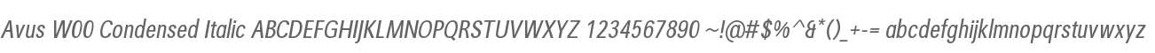 Avus W00 Condensed Italic