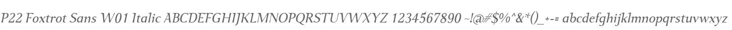 P22 Foxtrot Sans W01 Italic