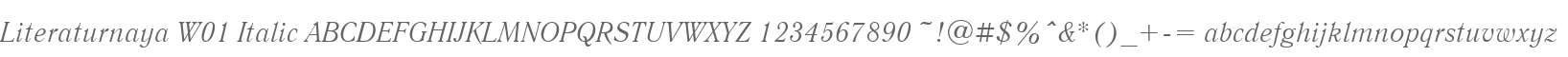 Literaturnaya W01 Italic