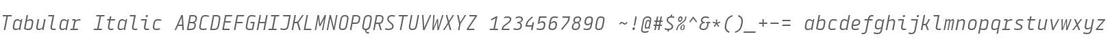 Tabular Italic