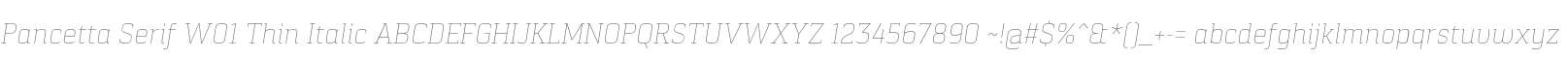 Pancetta Serif W01 Thin Italic