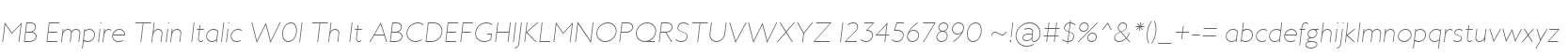 MB Empire Thin Italic W01 Th It