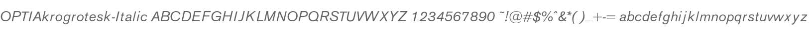OPTIAkrogrotesk-Italic