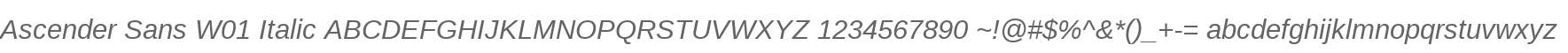 Ascender Sans W01 Italic
