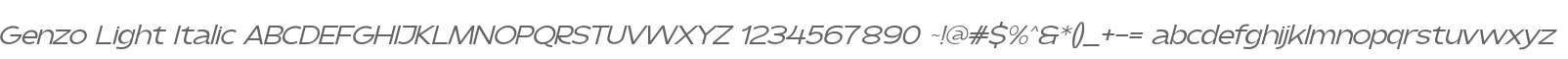 Genzo Light Italic