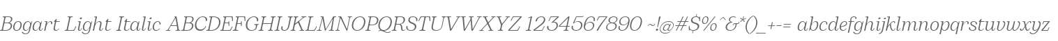 Bogart Light Italic